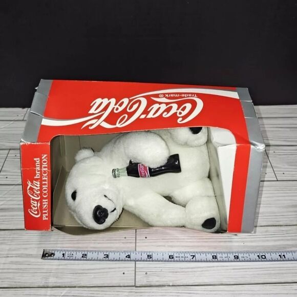 Coca Cola Vintage Polar Bear Plush & Watch By Cavanagh With Santa Graphic 1999 - Picture 7 of 9